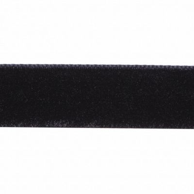 Лента бархатная нейлон, шир.12 мм, (упак. 45,7м), цв.03-черный - купить в Биробиджане. Цена: 448.27 руб.