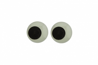 Глазки для игрушек, круглые, с ресничками, 10 мм/упак.50+/-2 шт, цв. -черно-белые - купить в Биробиджане. Цена: 21.24 руб.