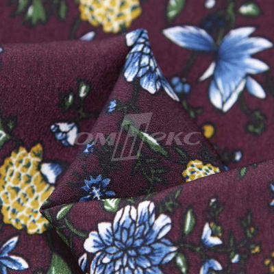 Плательная ткань "Фламенко" 4.1, 80 гр/м2, шир.150 см, принт растительный - купить в Биробиджане. Цена 259.21 руб.