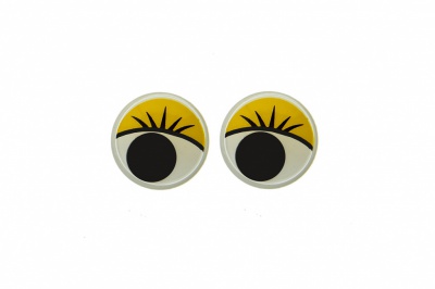 Глазки для игрушек, круглые, с бегающими зрачками, 8 мм/упак.50+/-2 шт, цв. -желтый - купить в Биробиджане. Цена: 59.05 руб.