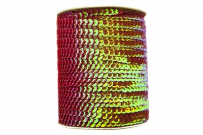 Пайетки "ОмТекс" на нитях, CREAM, 6 мм С / упак.73+/-1м, цв. 96 - красный - купить в Биробиджане. Цена: 484.77 руб.
