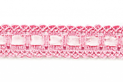 Тесьма кружевная 0621-1605, шир. 25 мм/уп. 20+/-1 м, цвет 096-розовый - купить в Биробиджане. Цена: 400.25 руб.